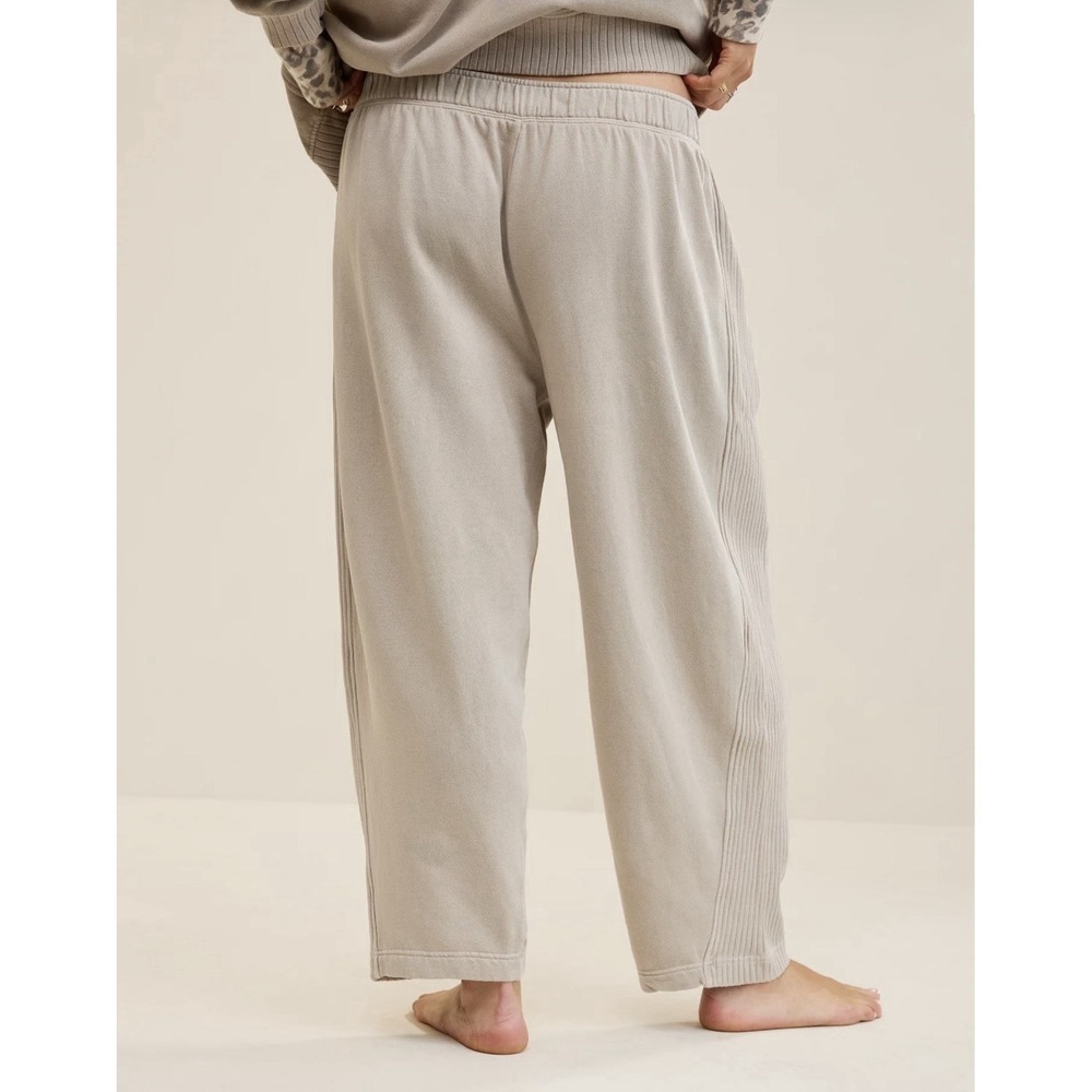 NWT Aerie Oh Snap! Barrel Sweatpant Sz XL Short Stone Harbor Cozy Lounge $55 - Picture 3 of 15